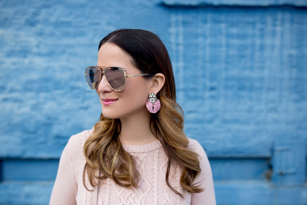 BaubleBar Pink Fringe Earrings