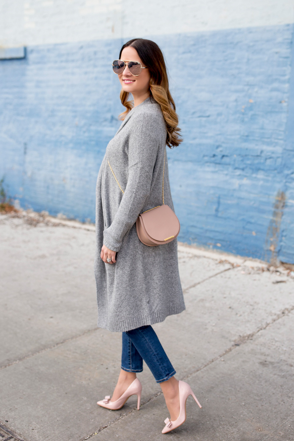 Long Grey Cardigan Sweater