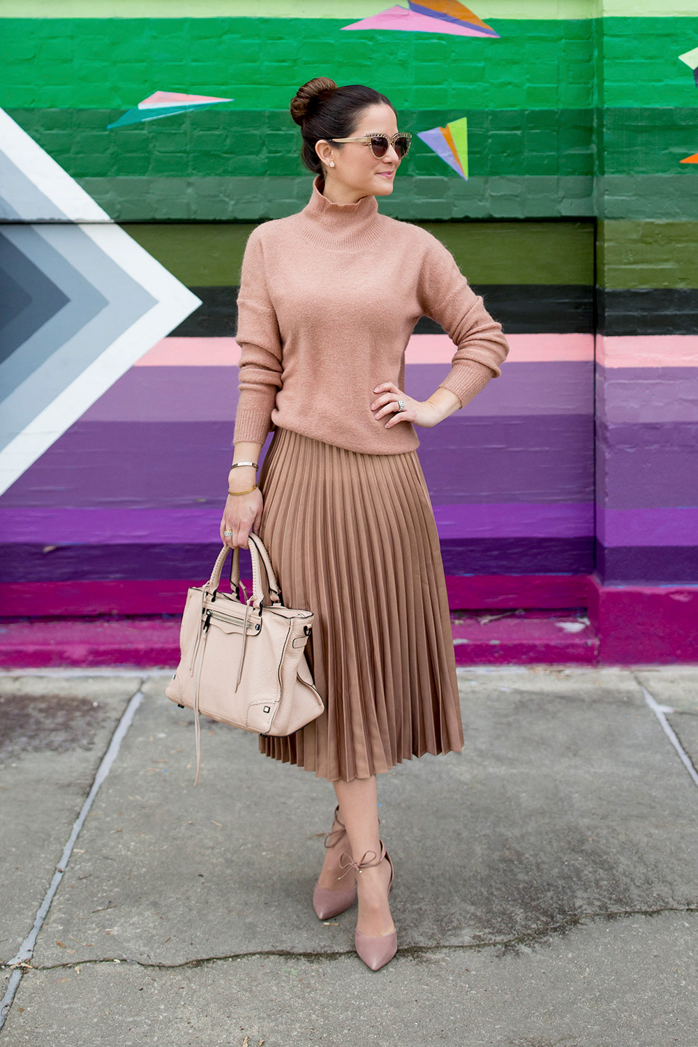 ASOS Tan Pleated Skirt