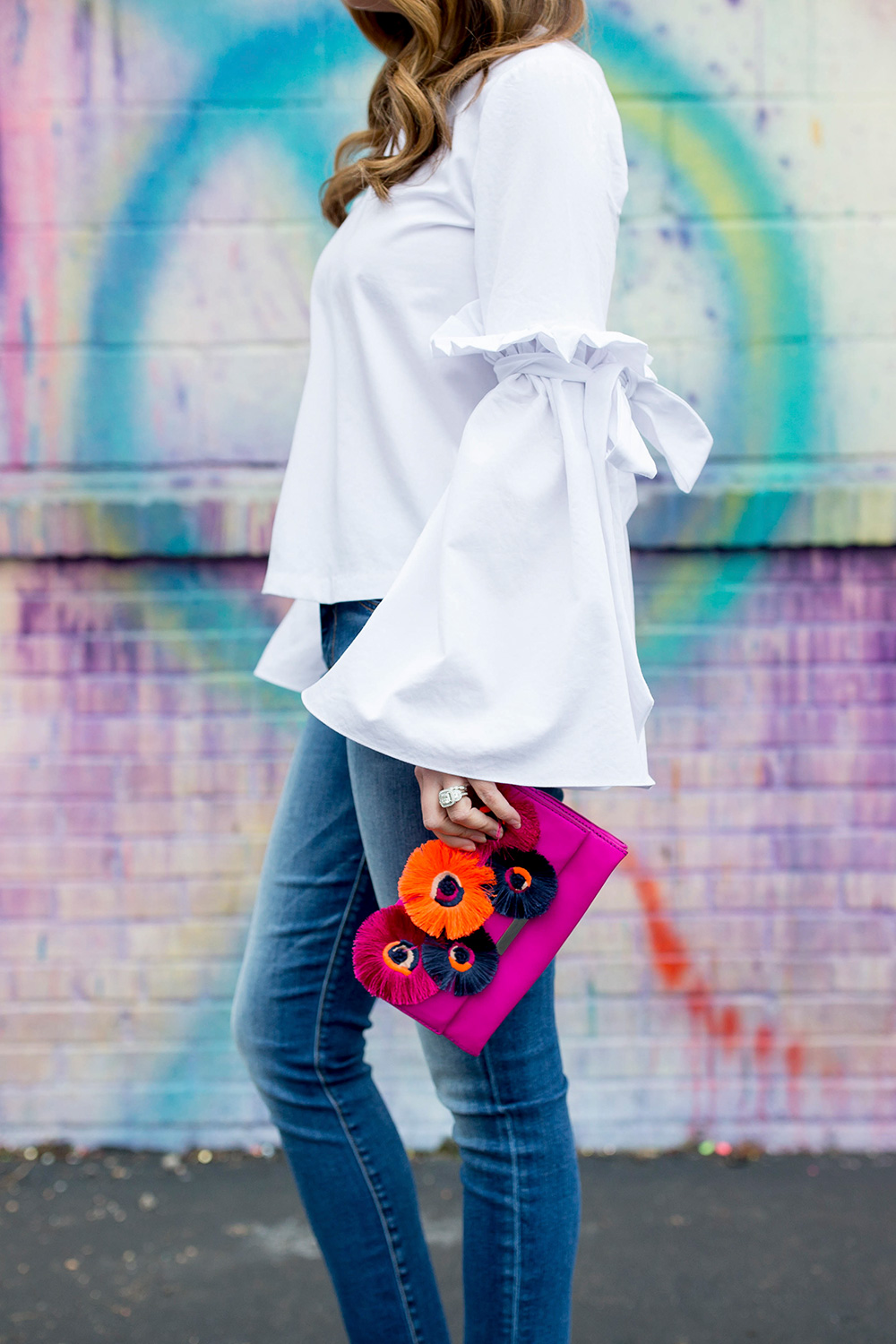 White Bell Sleeve Top