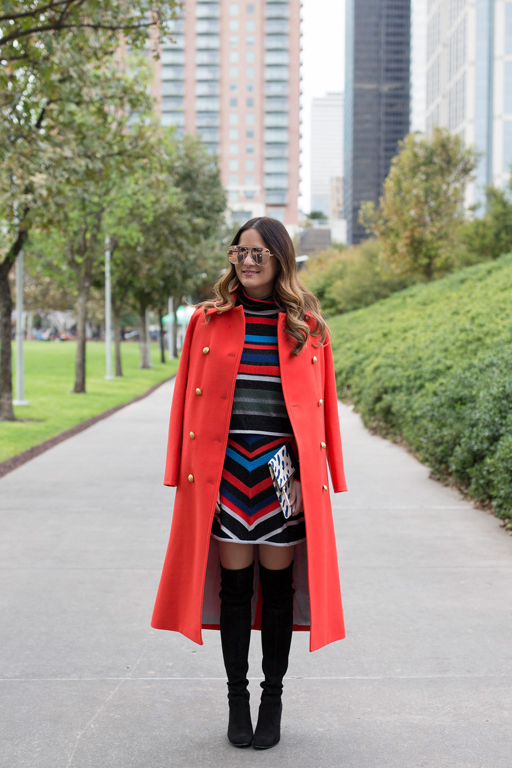 Long Red Double Breasted Coat