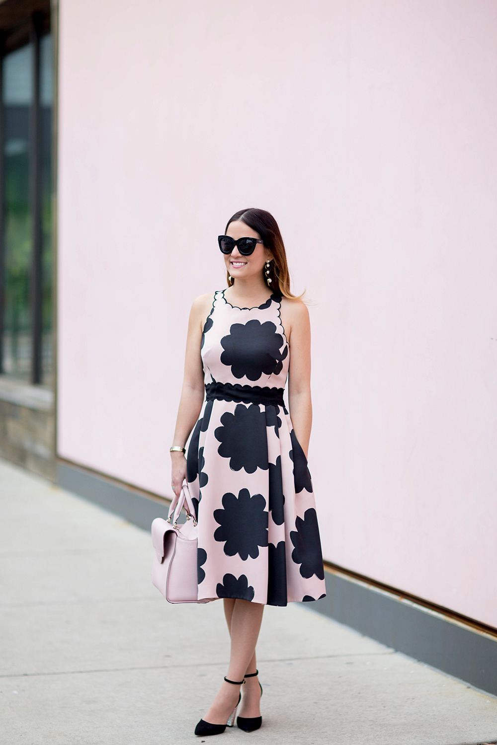 Kate Spade Pink Black Dress