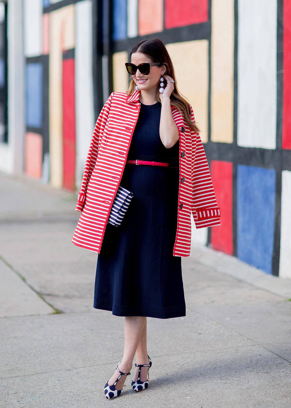 Boden Red Stripe Coat