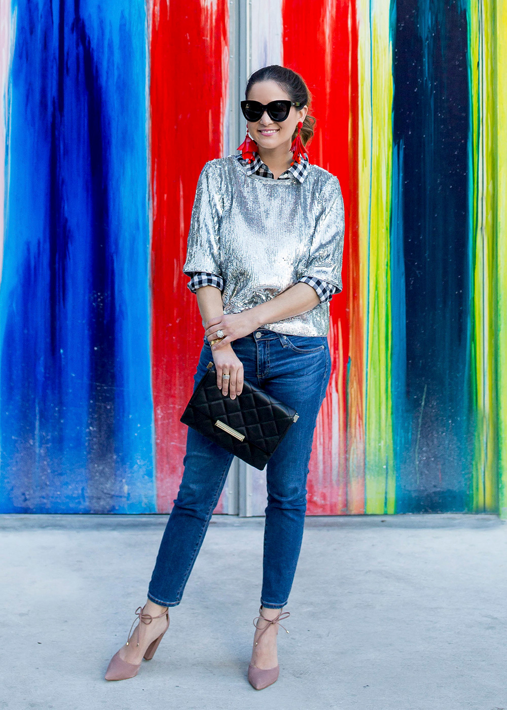 J Crew Silver Sequin Top