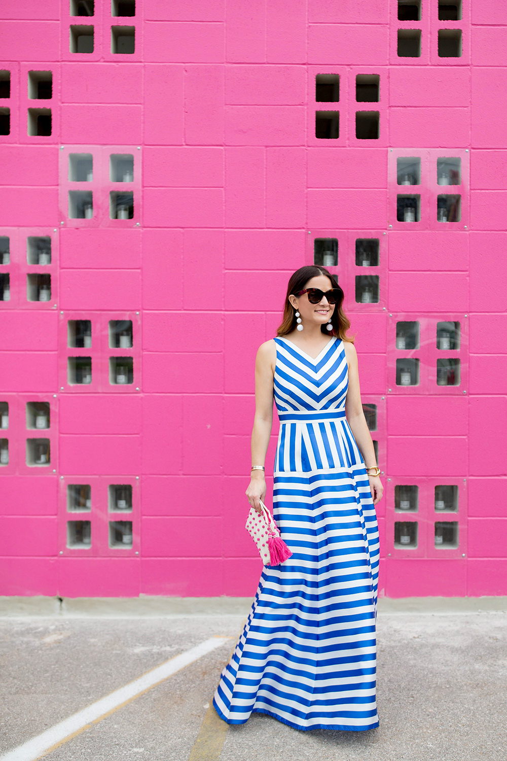 Nordstrom Blue Stripe Maxi Gown