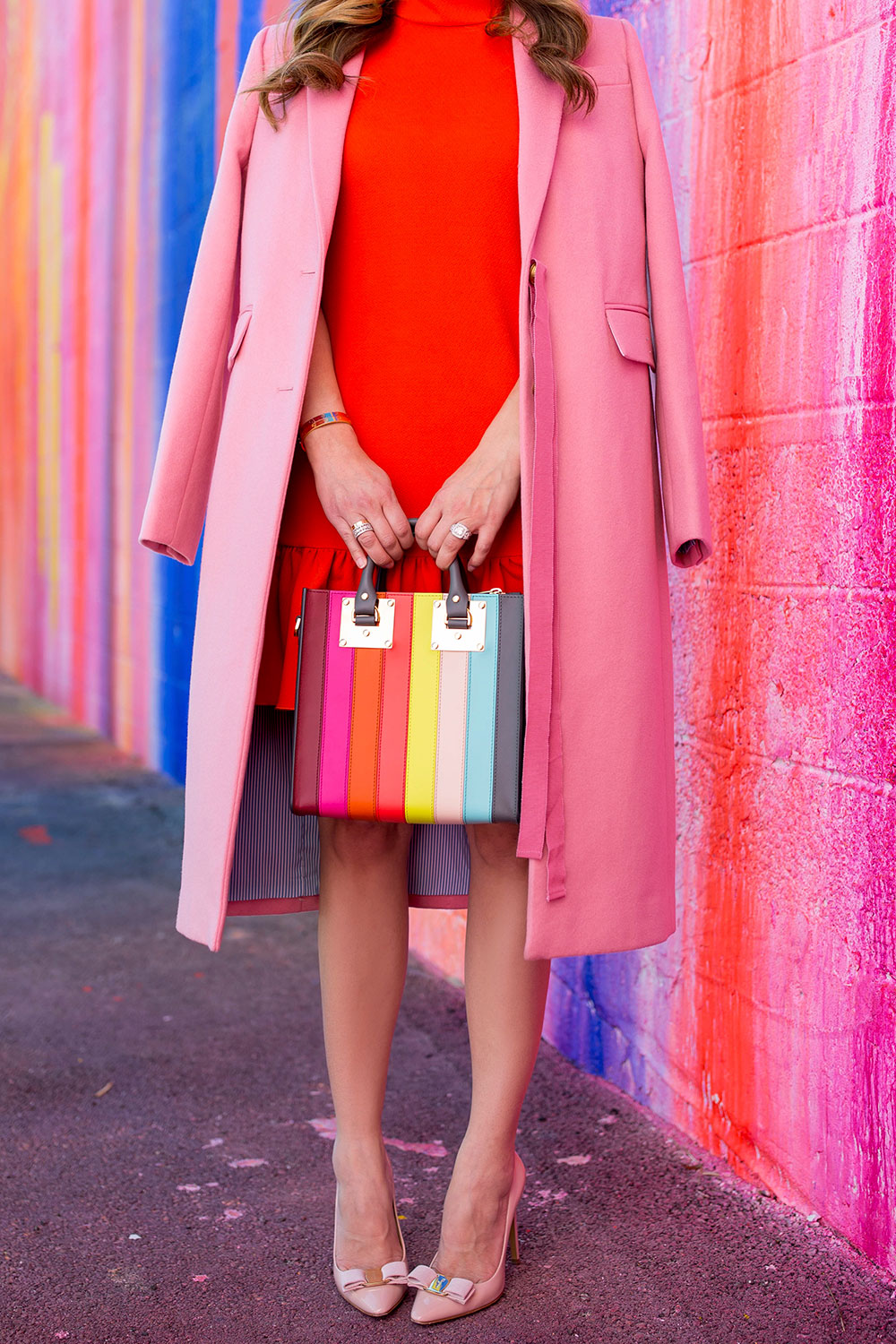 Sophie Hulme Rainbow Stripe Bag