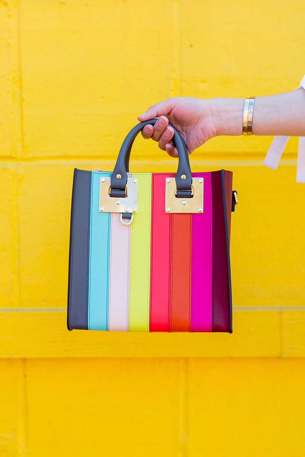 Sophie Hulme Rainbow Striped Bag