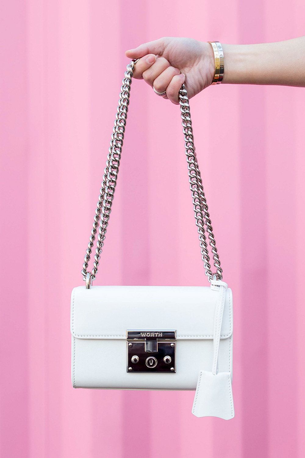 Worth New York White Chain Bag