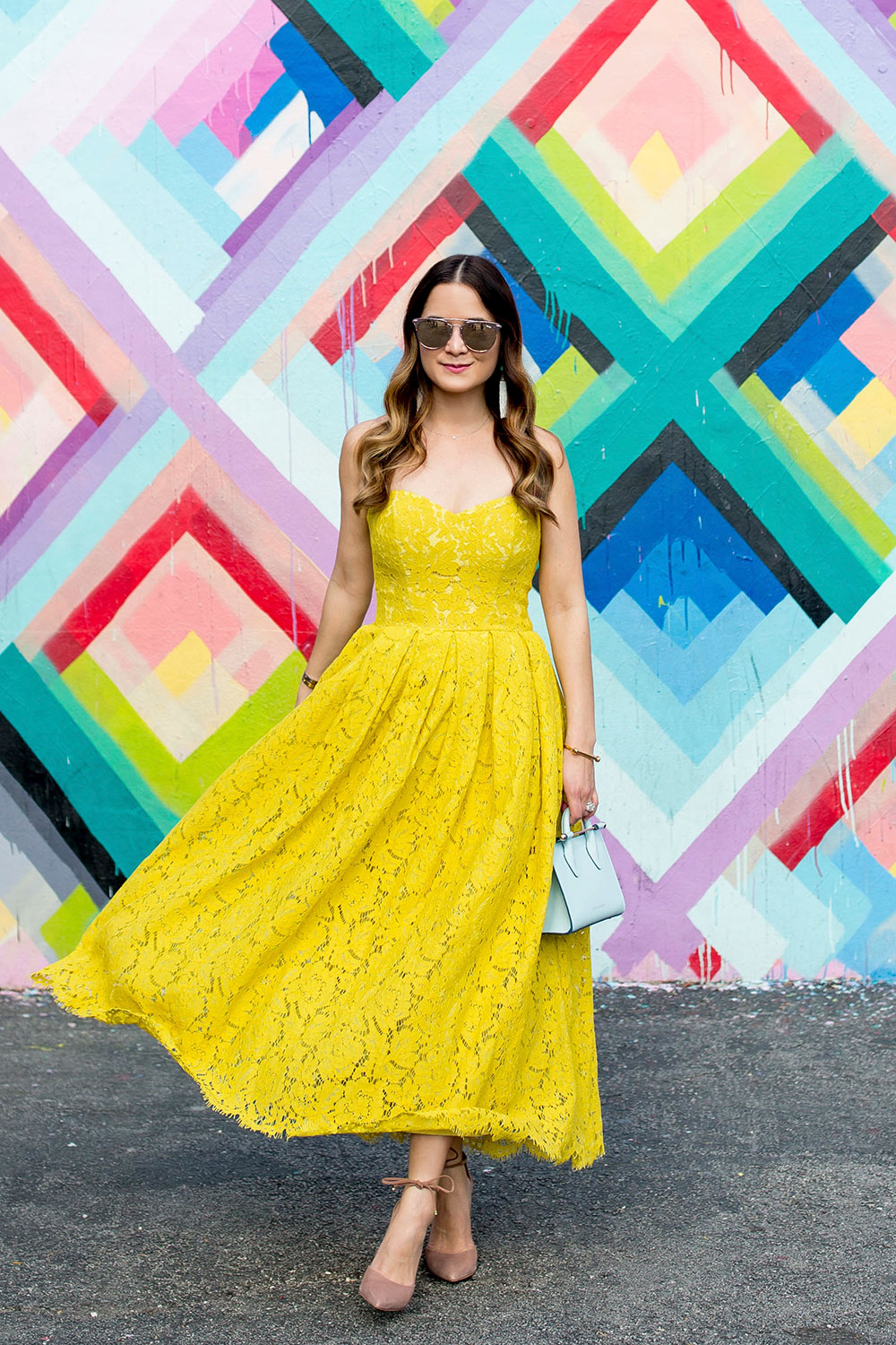 Yellow Strapless Midi Dress