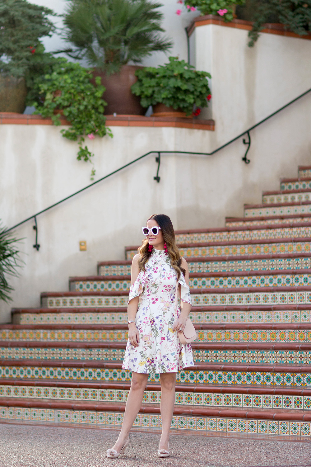 ASOS Floral Cold Shoulder Dress