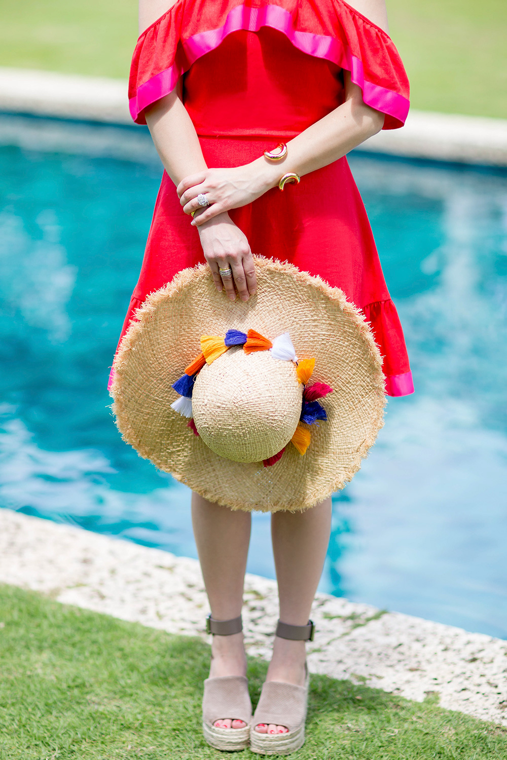 Kate Spade Multicolor Fringe Tassel Hat