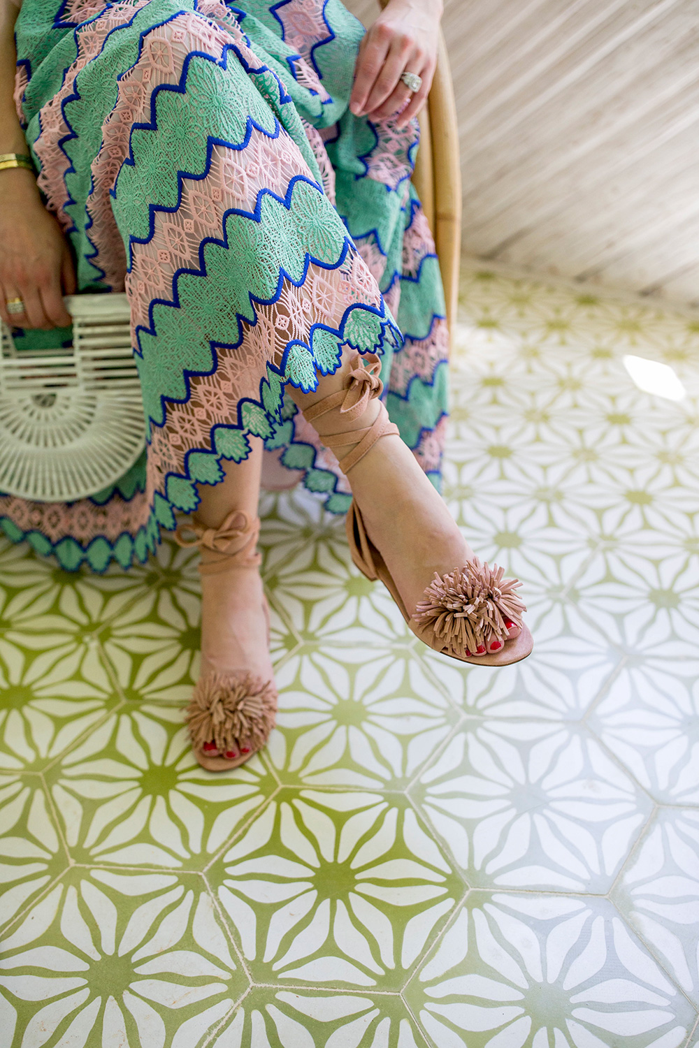 Madewell Blush Suede Tassel Flats