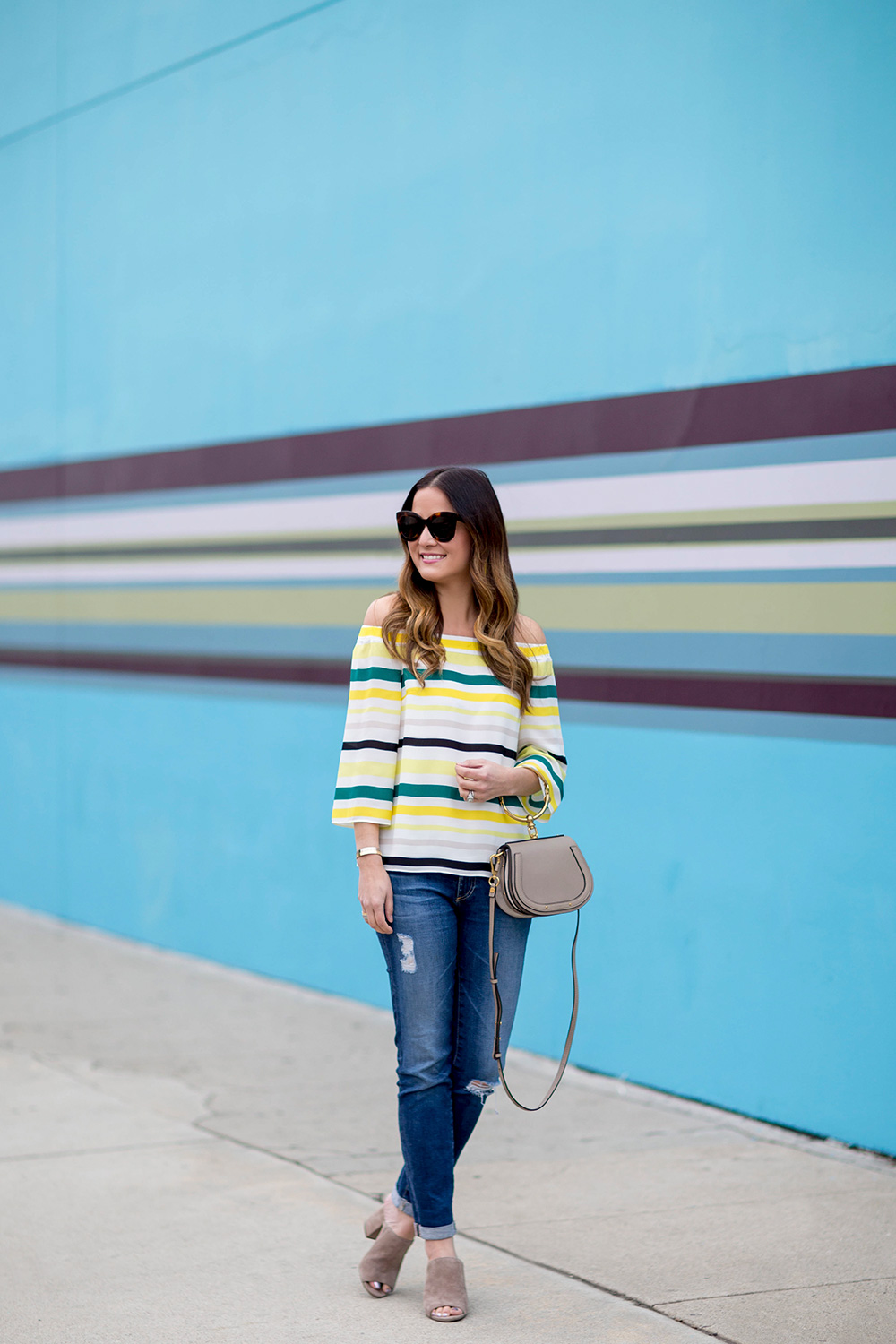 Nordstrom Stripe Off Shoulder Top