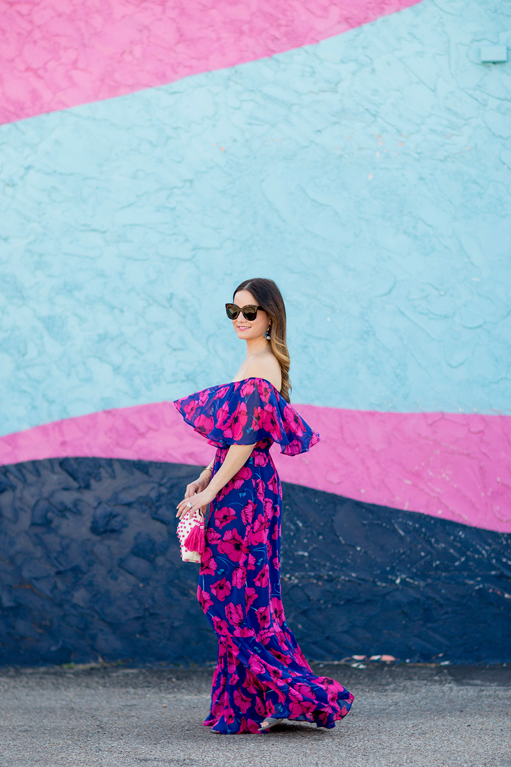 Off Shoulder Ruffle Maxi Dress