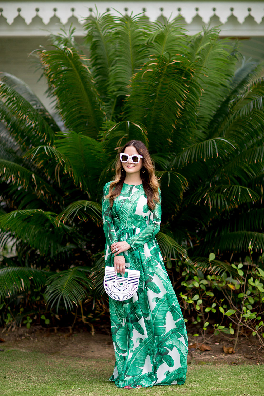 Palm Print Maxi Dress