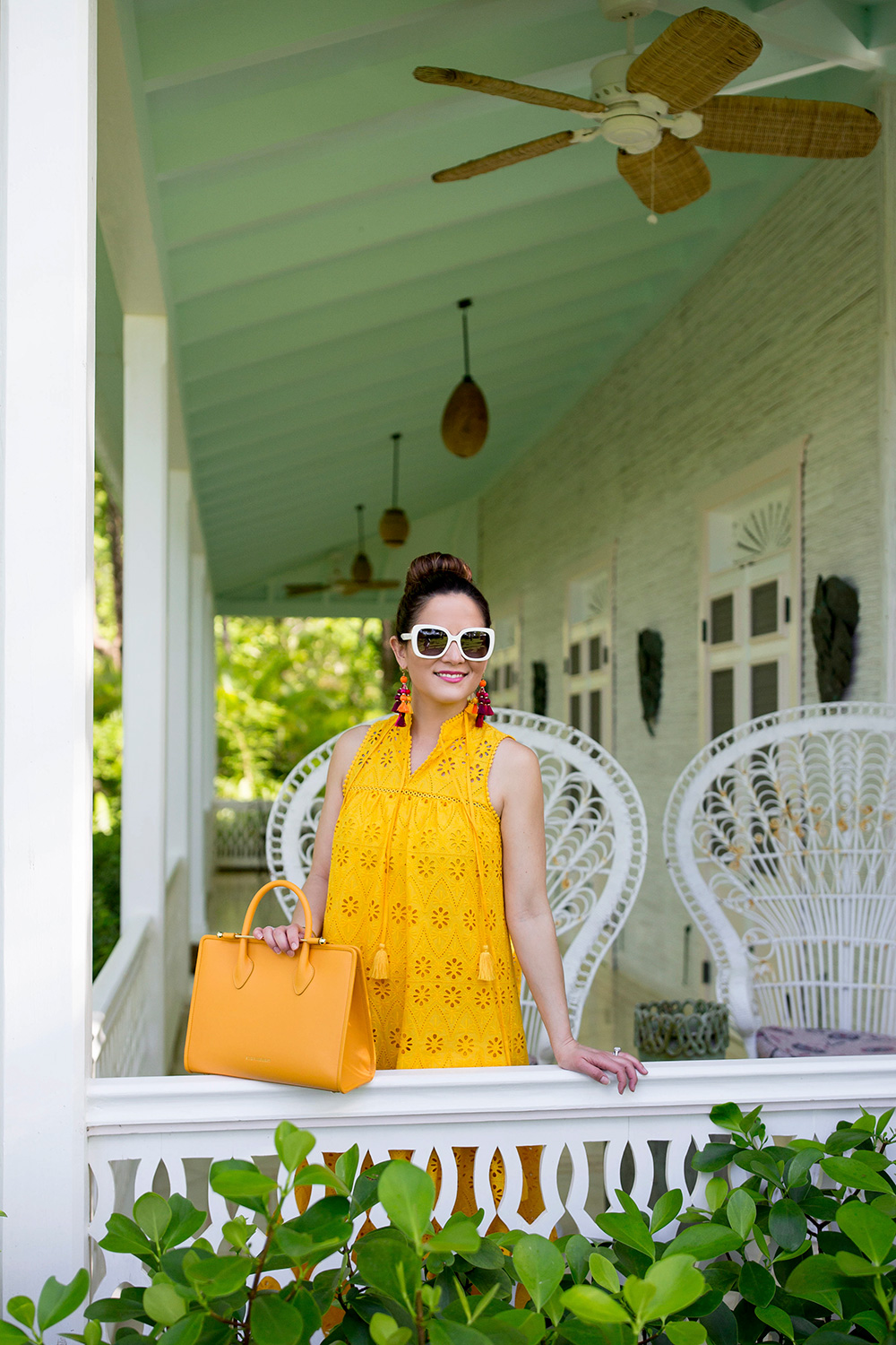 Strathberry Yellow Midi Tote