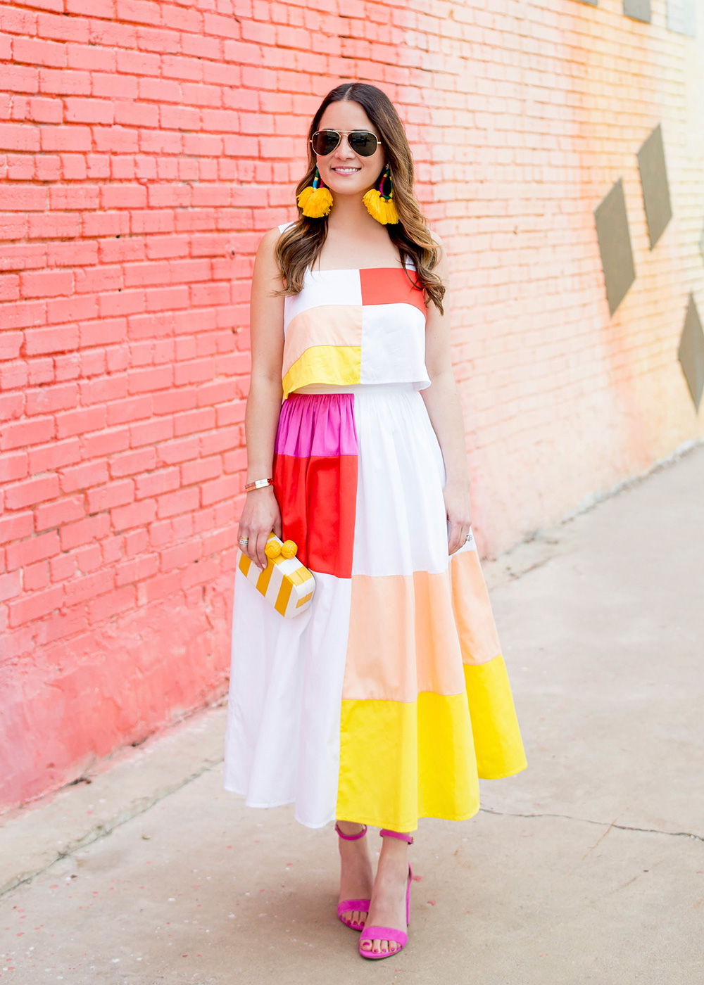 Colorblock Midi Skirt