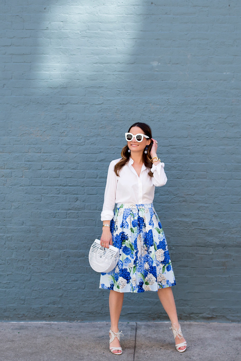 Hydrangea Print Skirt