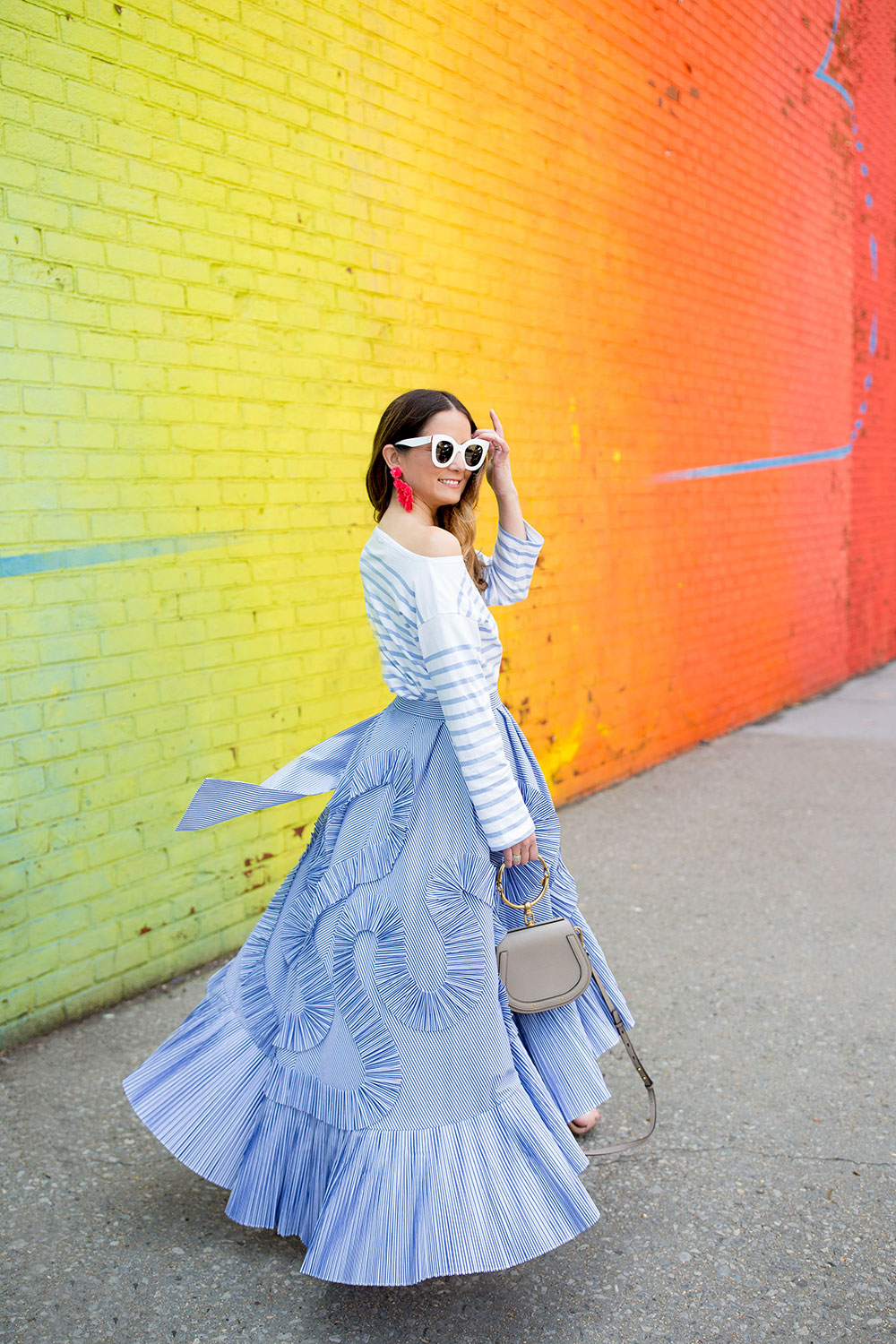 J. Crew Collection Stripe Ruffle Skirt