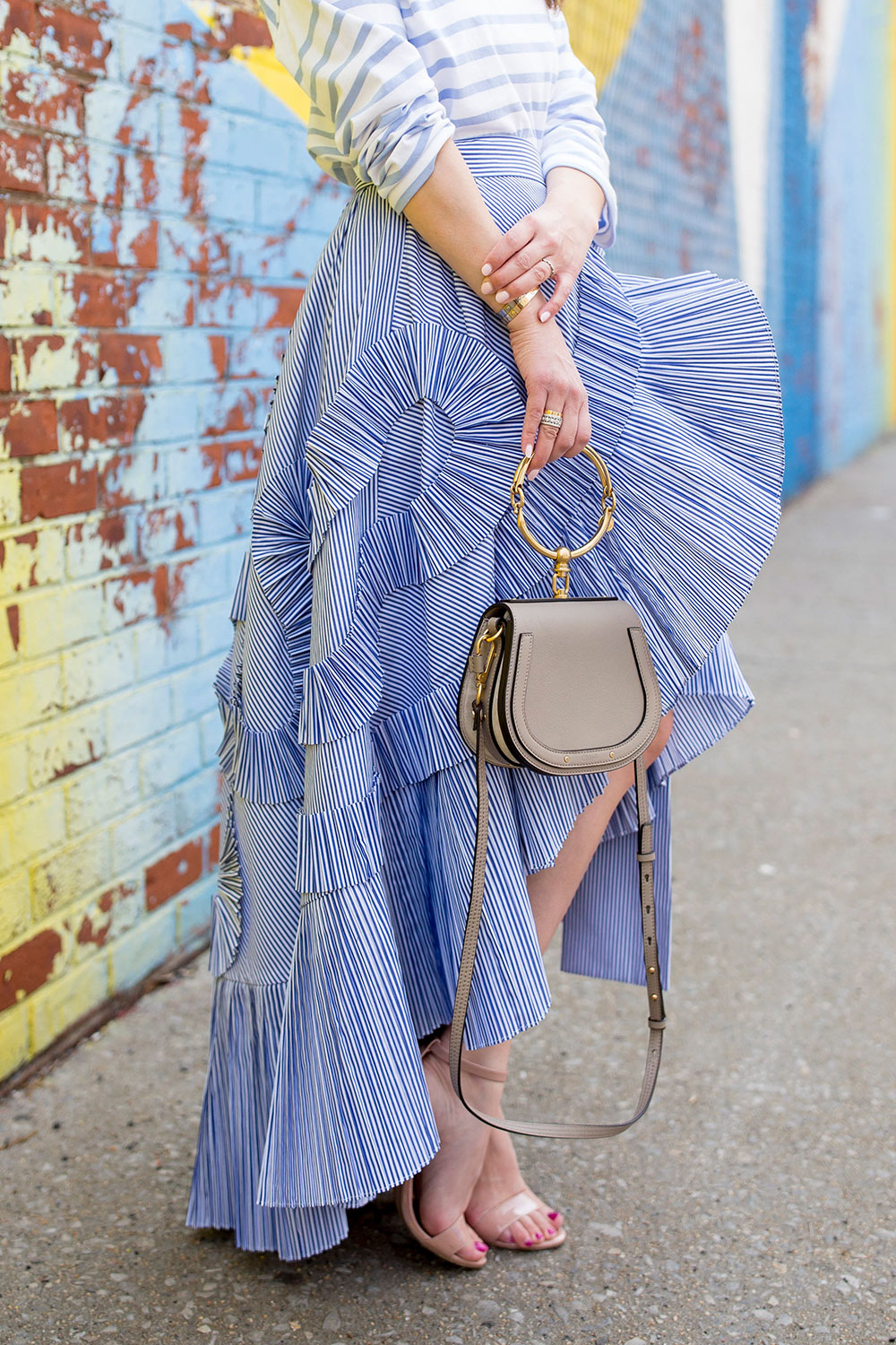 J Crew Collection Stripe Ruffle Skirt