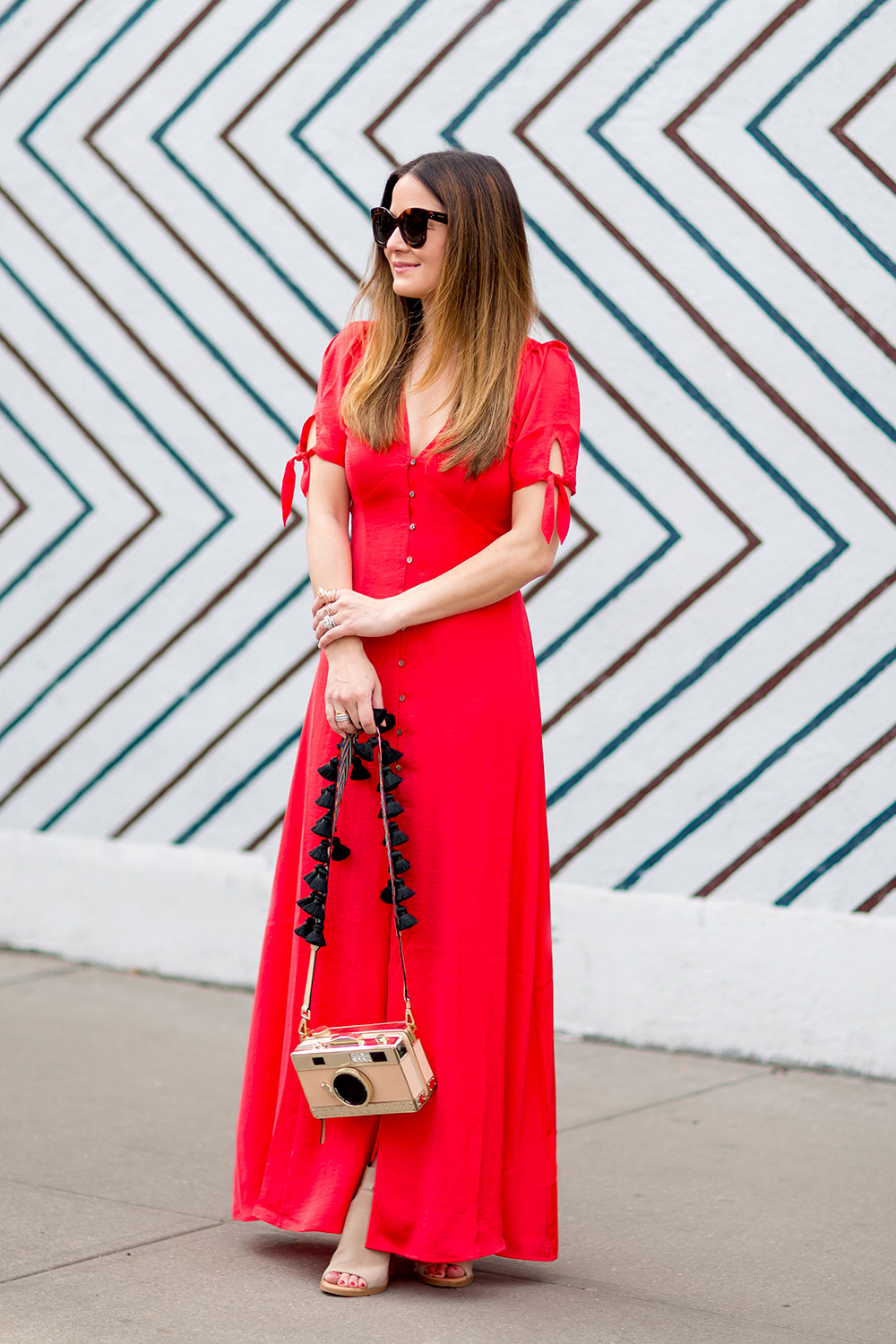 Karlie Kloss x Express Red Maxi Dress