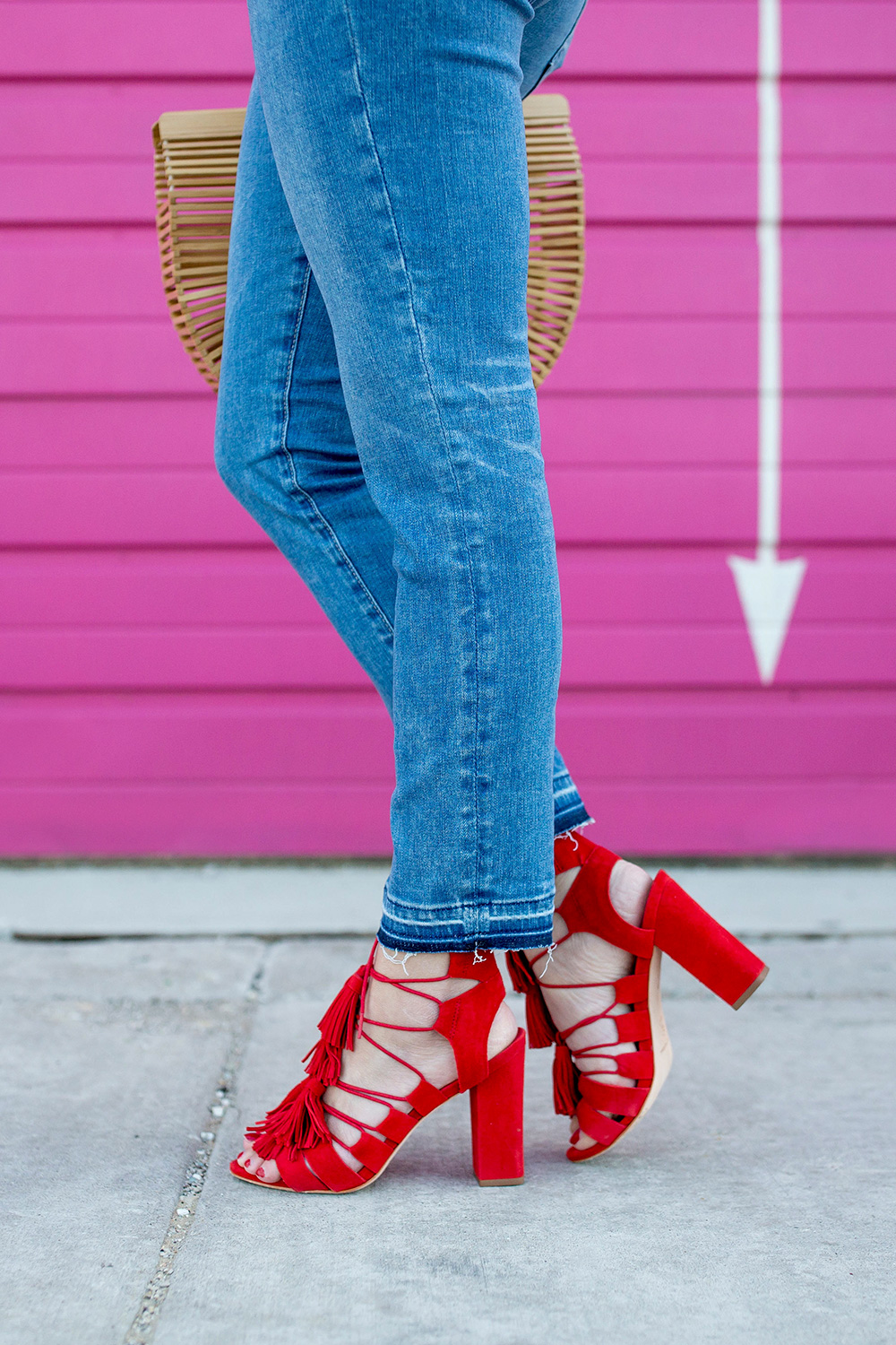 Loeffler Randall Red Tassel Sandals