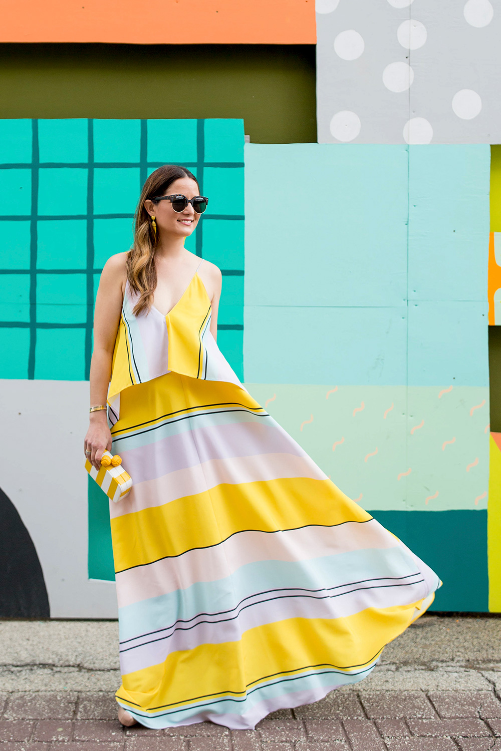 Long Yellow Stripe Dress