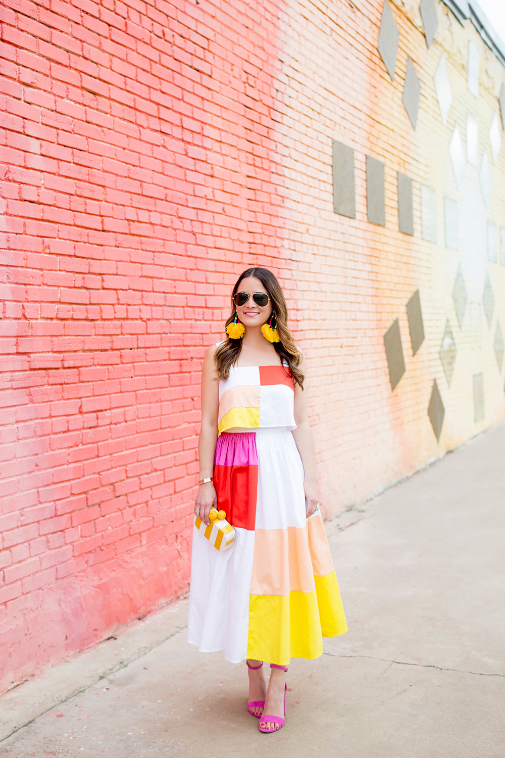 Mara Hoffman Colorblock Midi Skirt