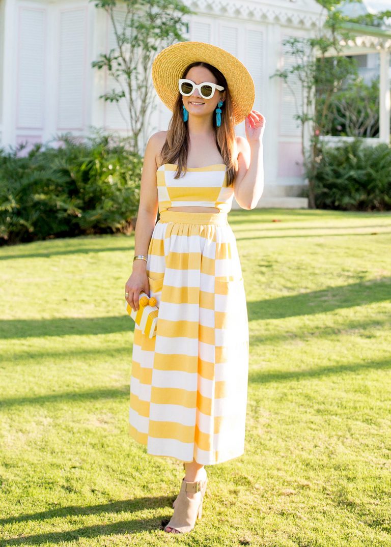 Mara Hoffman Yellow Stripe Midi Dress
