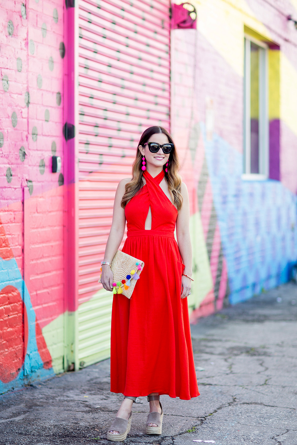 Mara Hoffman Red Halter Dress