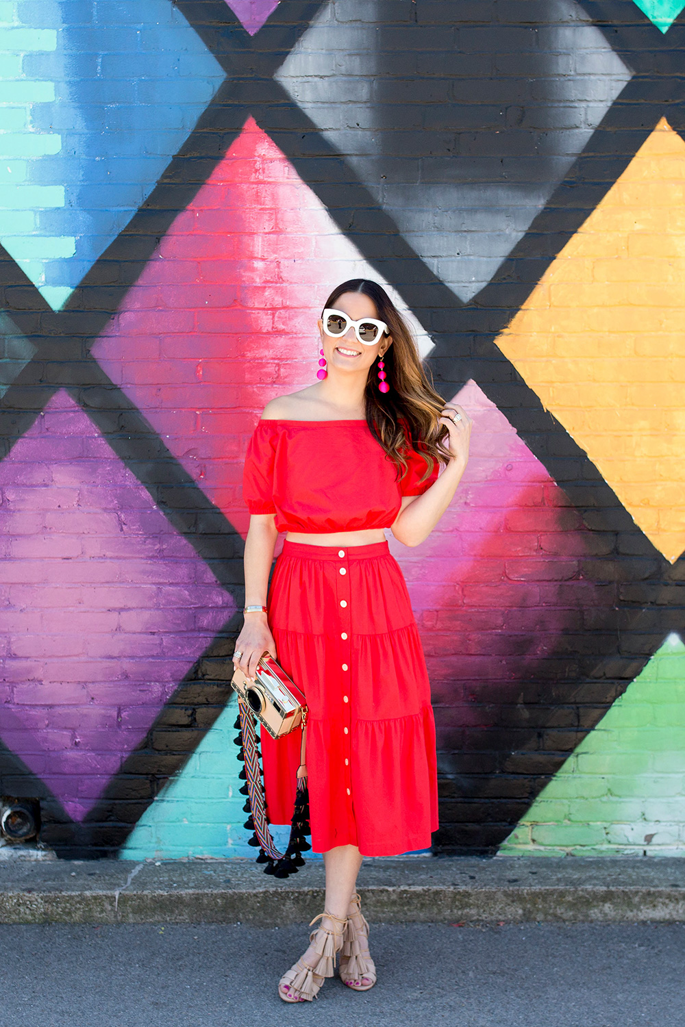 Nordstrom Red Midi Skirt