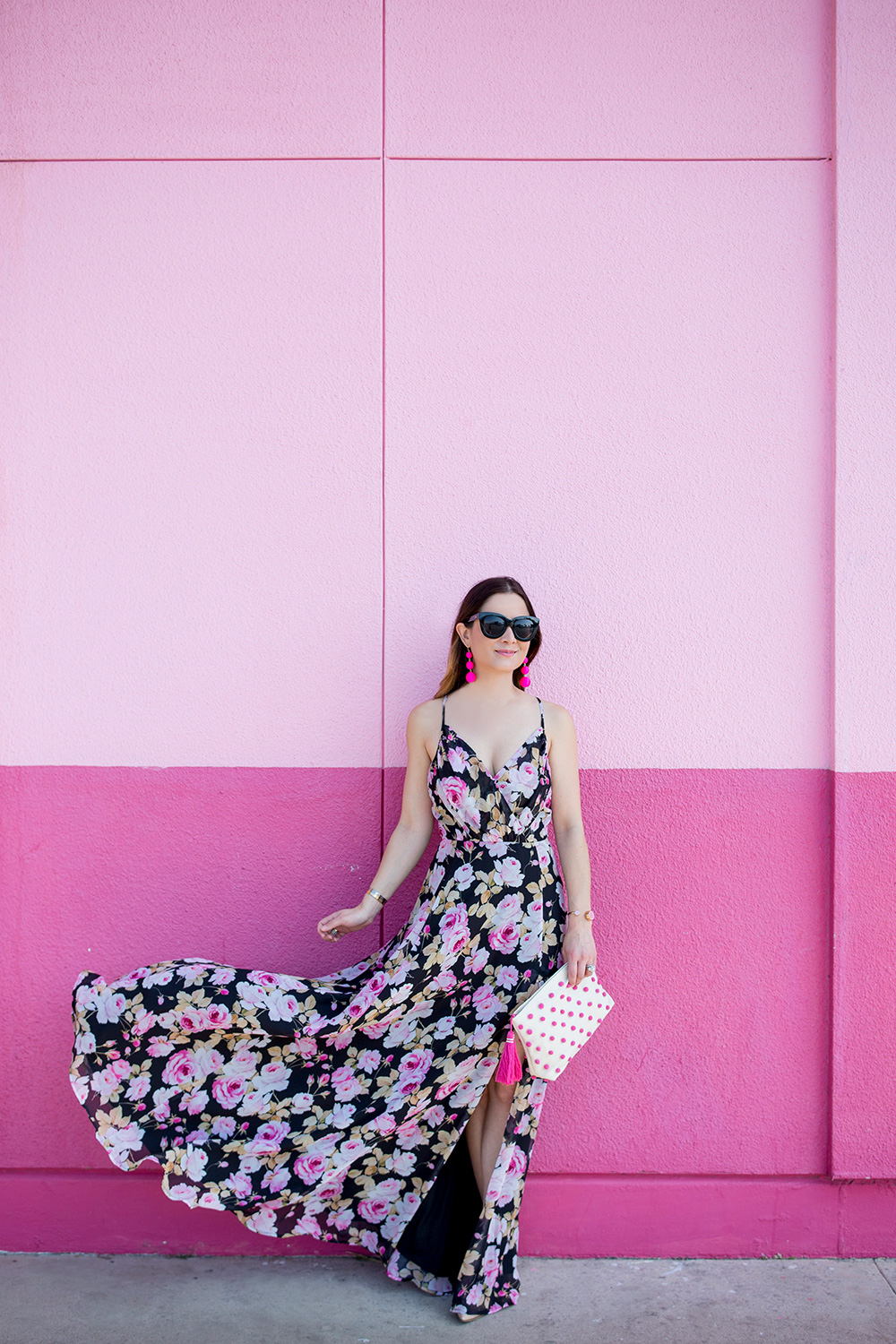 Pink Floral Maxi Dress