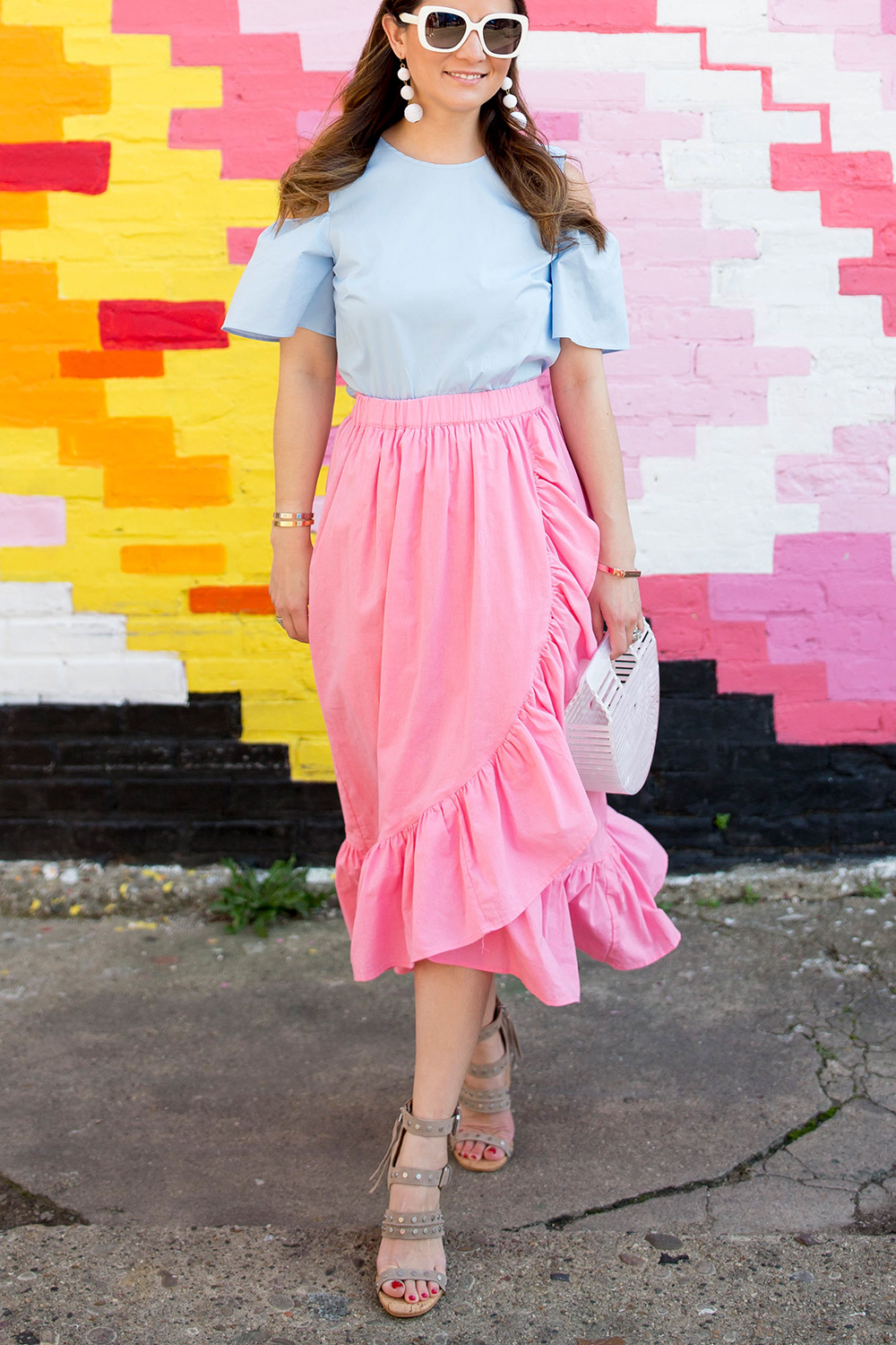 Pink Ruffle Wrap Skirt