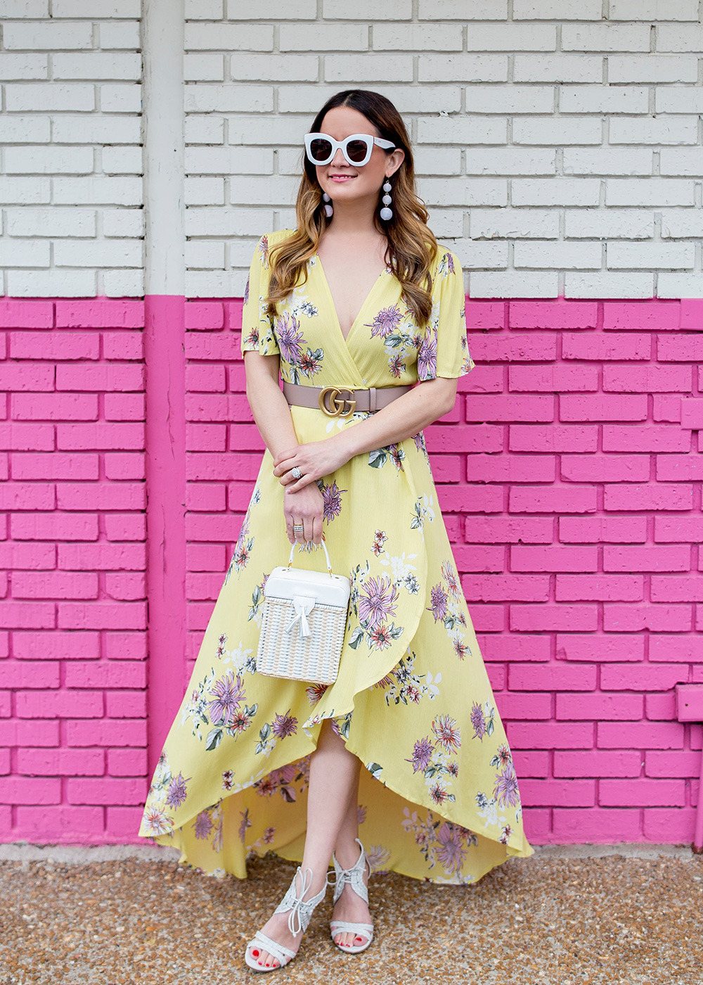 Yellow Floral Maxi Wrap Dress