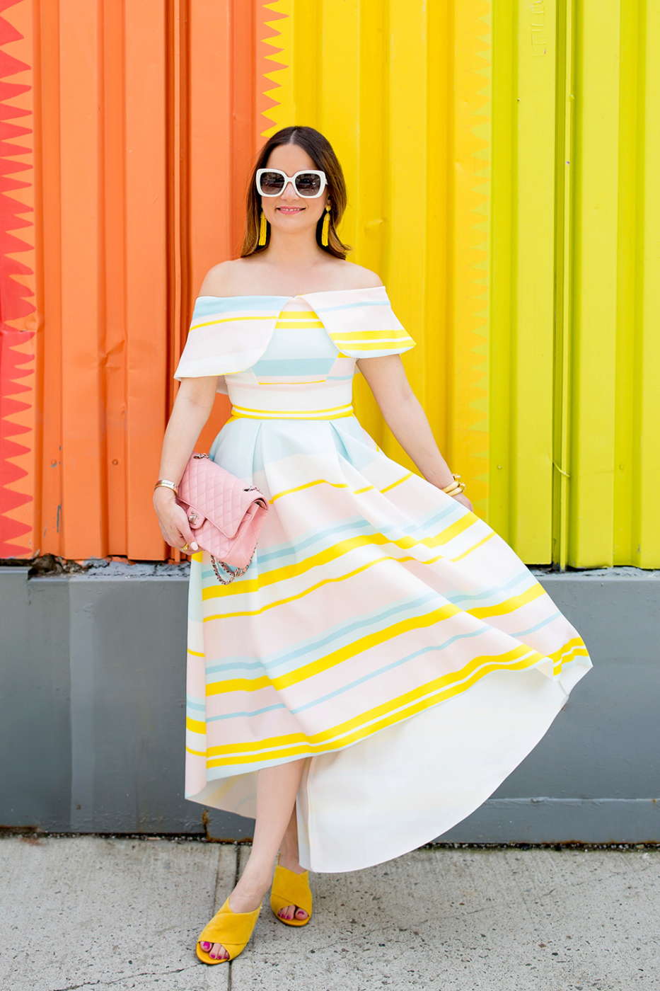 Pastel Stripe Midi Dress