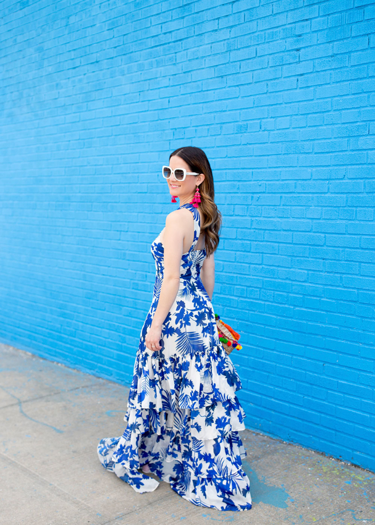 Blue Floral Maxi Dress