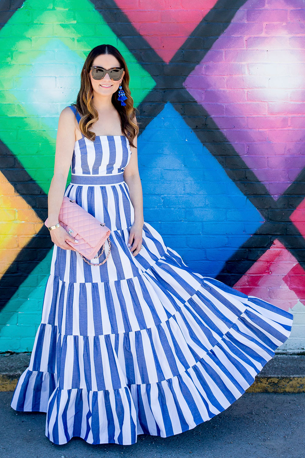 Eliza J Blue Stripe Maxi Sundress