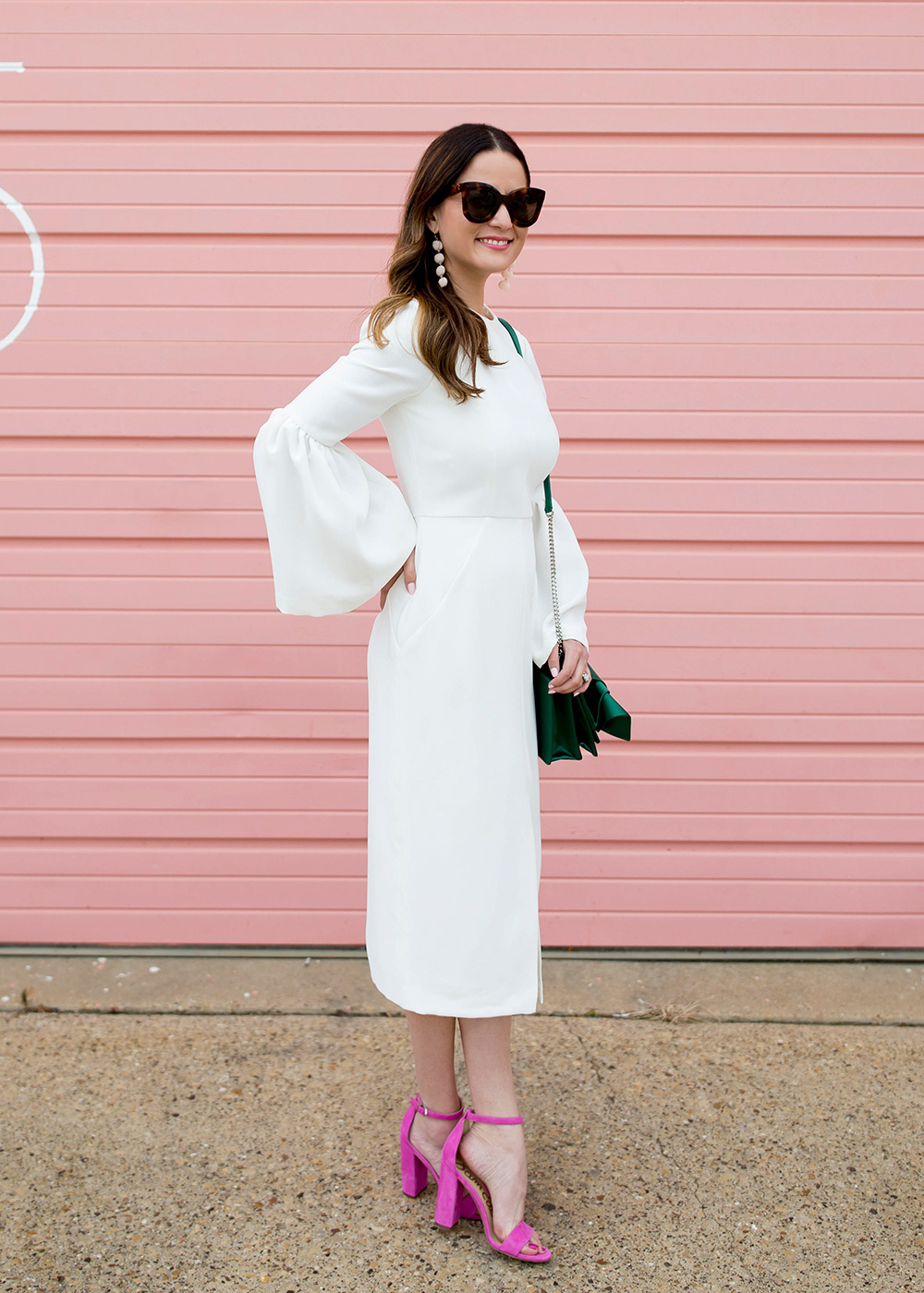 Jill Stuart White Bell Sleeve Dress