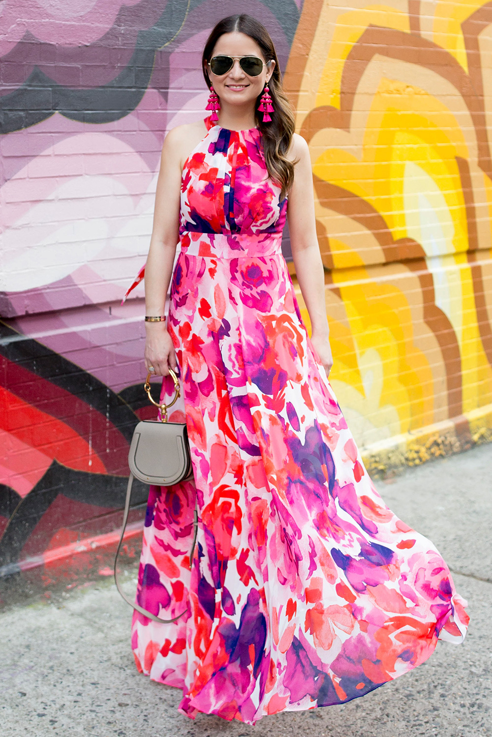 Pink Floral Maxi Dress