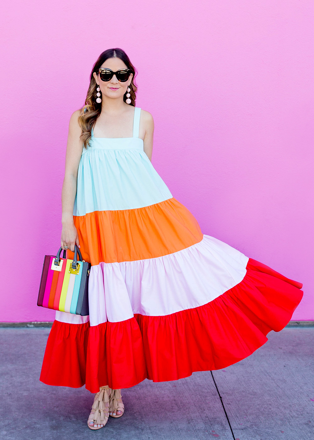 MDS Stripes Colorful Maxi Dress