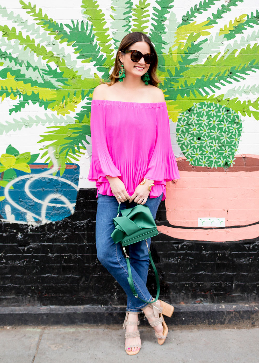 Pleated Off Shoulder Blouse