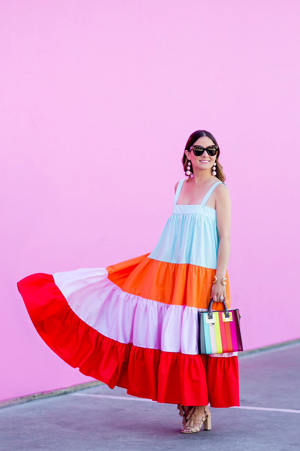 Rainbow Stripe Maxi Dress