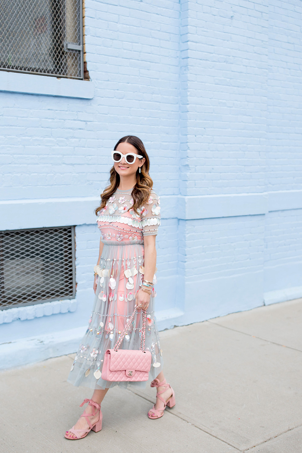 Sequin Embellished Midi Dress