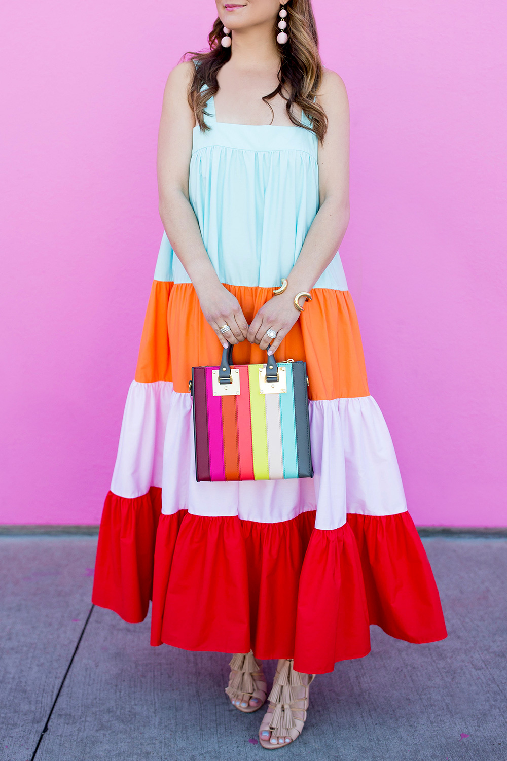 Sophie Hulme Rainbow Stripe Tote