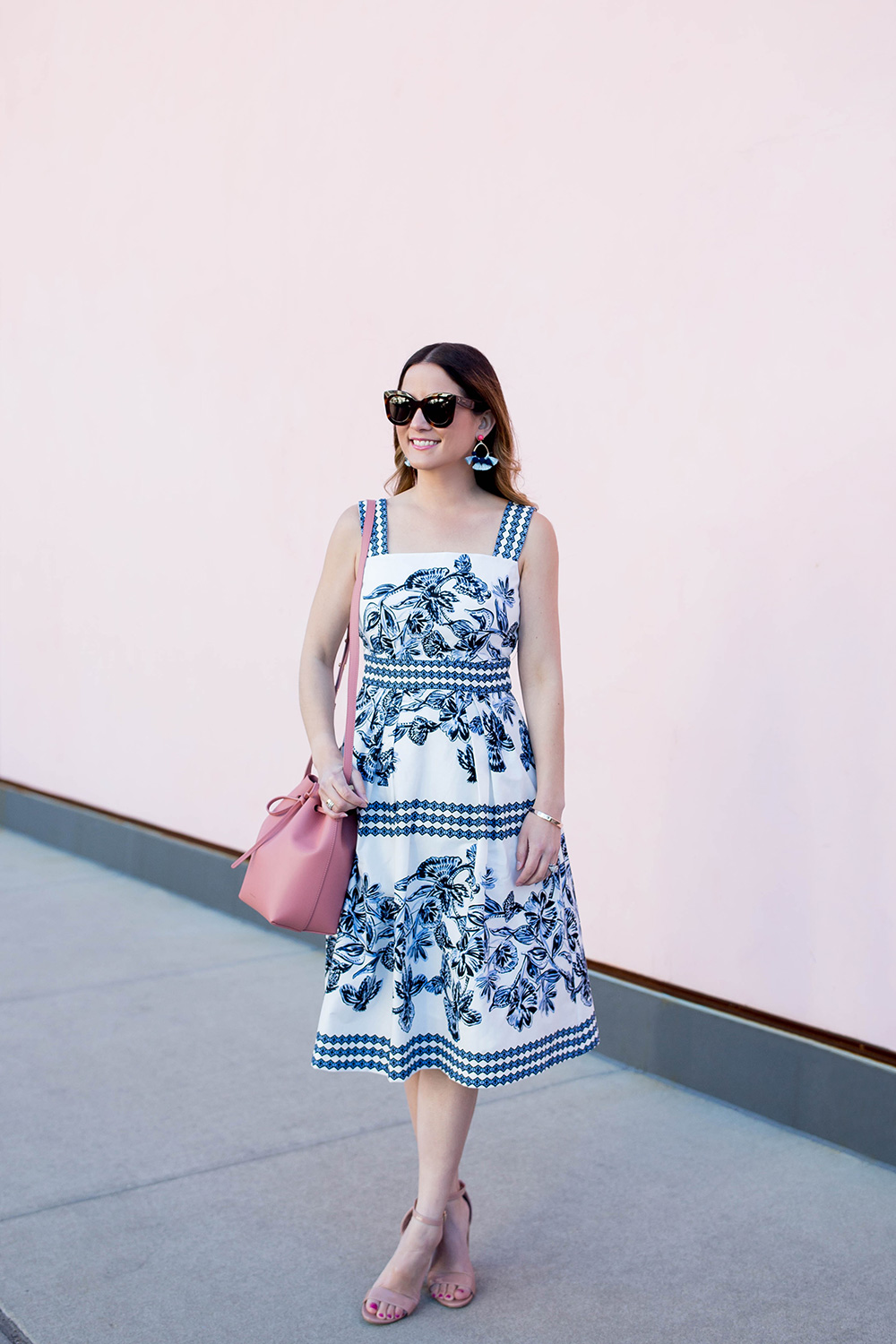 Vince Camuto Blue Floral Fit Flare Dress