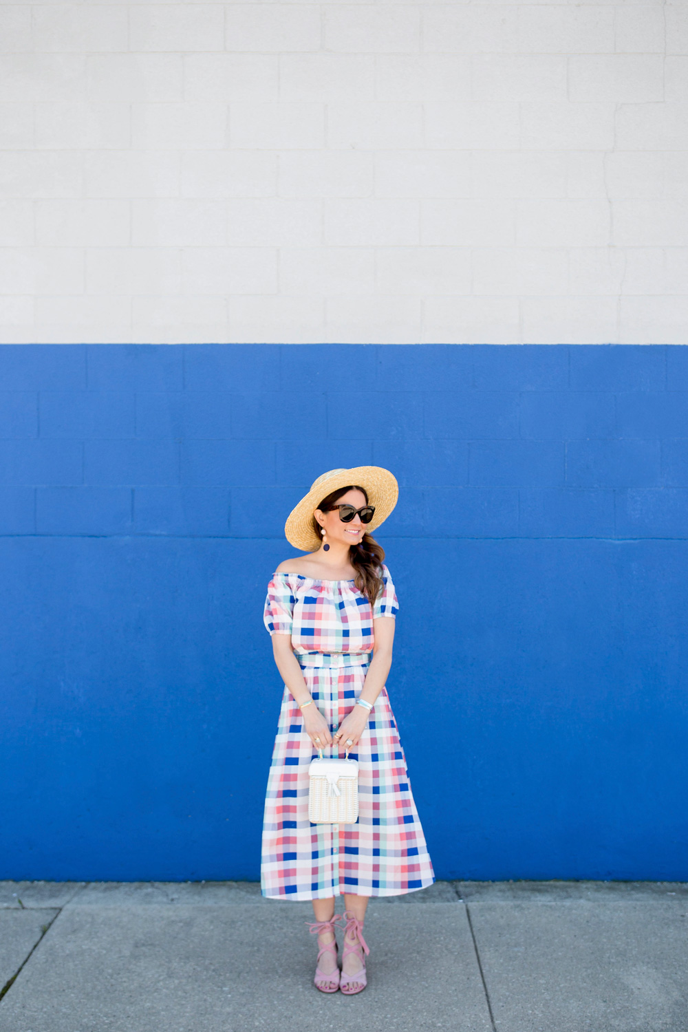 ASOS Gingham Midi Skirt