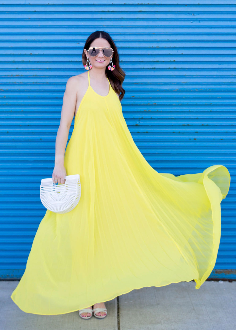 ASOS Yellow Halter Maxi Dress