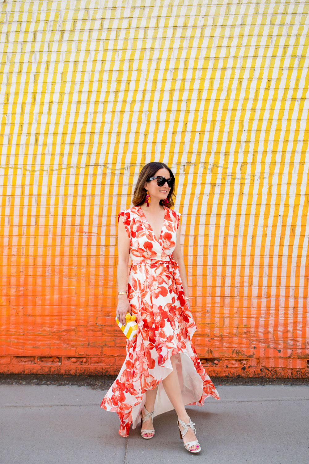 Eliza J Red Floral Dress