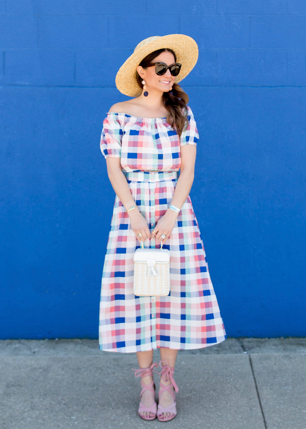 Pink Blue Gingham Co Ord Set