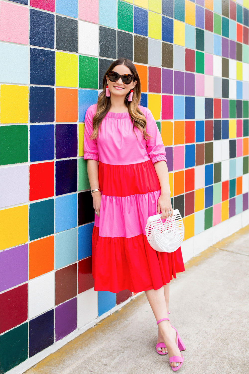 Color Block Ruffle Dress